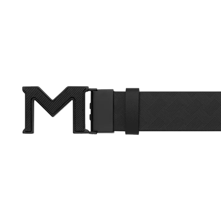 Реверсивный ремень Montblanc с пряжкой M Extrem 3.0 черный / черный гладкий 198646