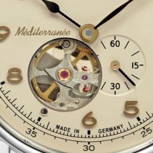 Zeppelin Clock LZ121 Mediterraranèe Automatic Open 40mm Beige Automatic Steel 966-5