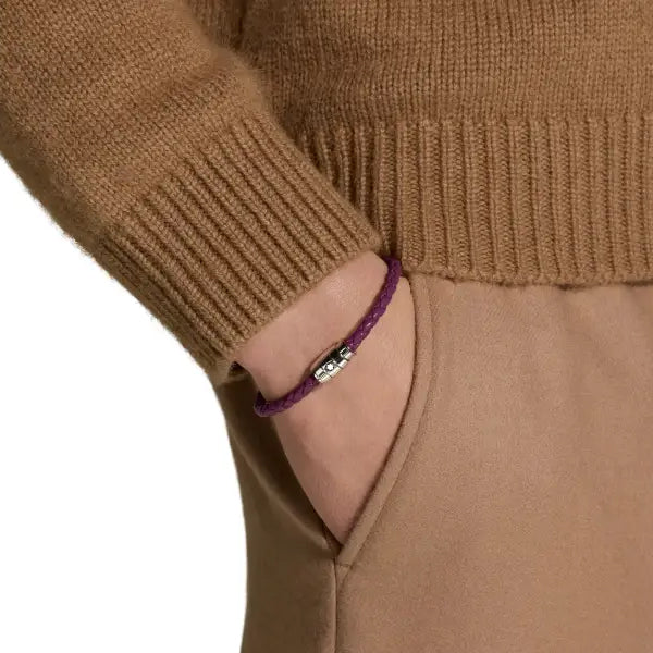 Montblanc 3 gyűrűs acél és bőr karkötő Meisterstück Cassis S méret 13431360