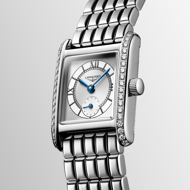 Longines Mini Dolcevita Watch 21,5x29mm Silver Diamonds Quartz Steel L5.200.0.75.6
