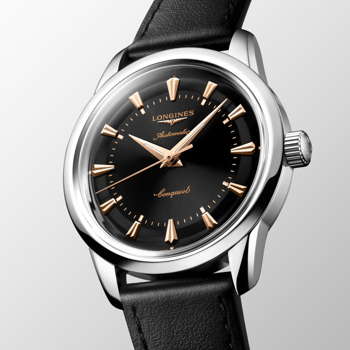 Reloj Longines Conquest Heritage 40mm negro acero automático L1.650.4.52.2