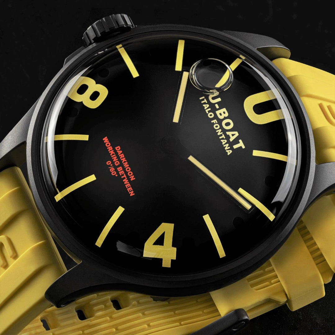 U-BOAT orologio Darkmoon BK Yellow PVD 44mm nero quarzo acciaio finitura PVD nero 9522/A