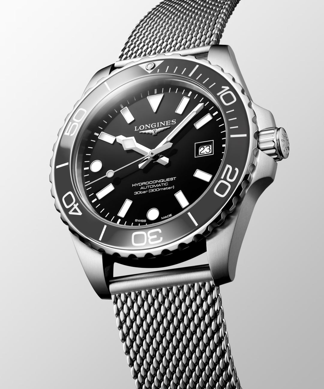 Reloj Longines Hydroconquest 42mm automático de acero negro L3.788.4.70.6