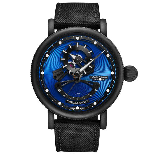 Chronoswiss Orologio Open Gear Resec Blue On Black Limited Edition 50pezzi 44 mm Blu Automatico Aciaio Finitura DLC Nero CH-6925M-EBBK