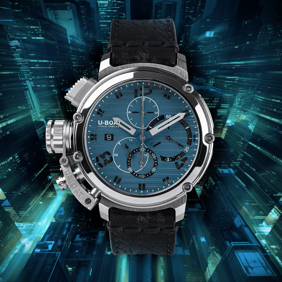 U-boat Chimera Chrono SS 300 Limited Edition 46 mm Blue Automatyczna stalowa stal 9589 Watch