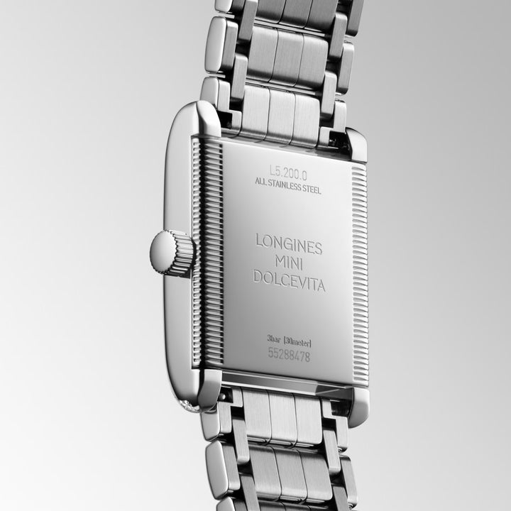 Longines Mini Dolcevita Watch 21.5x29mm Silver Diamonds Quartz Steel L5.200.0.75.6