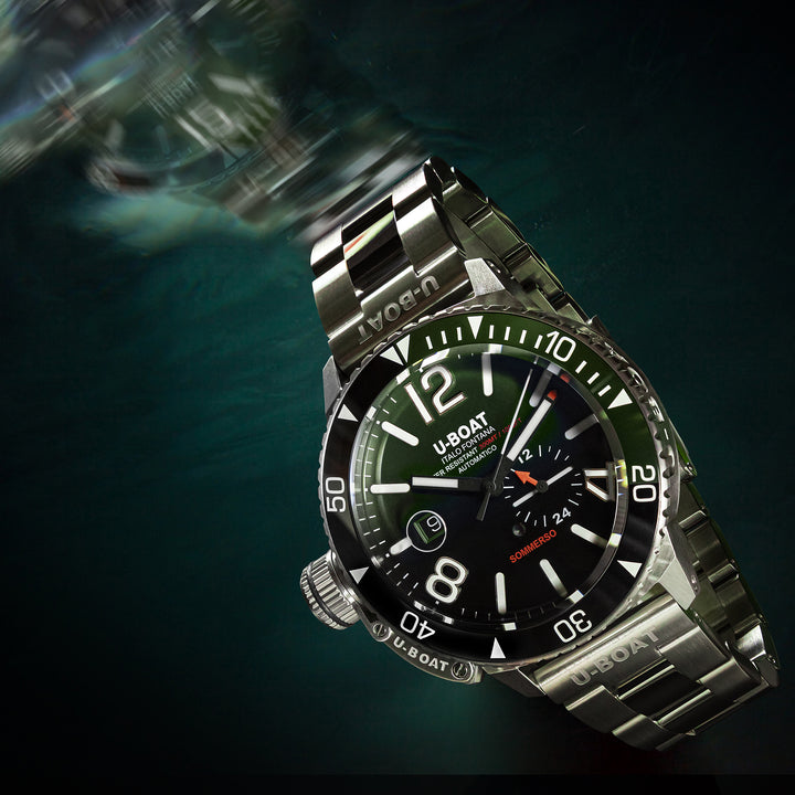 U-boat Summerso Cerâmica Verde/MT 46mm Bordeaux Aço automático 9520/MT Relógio