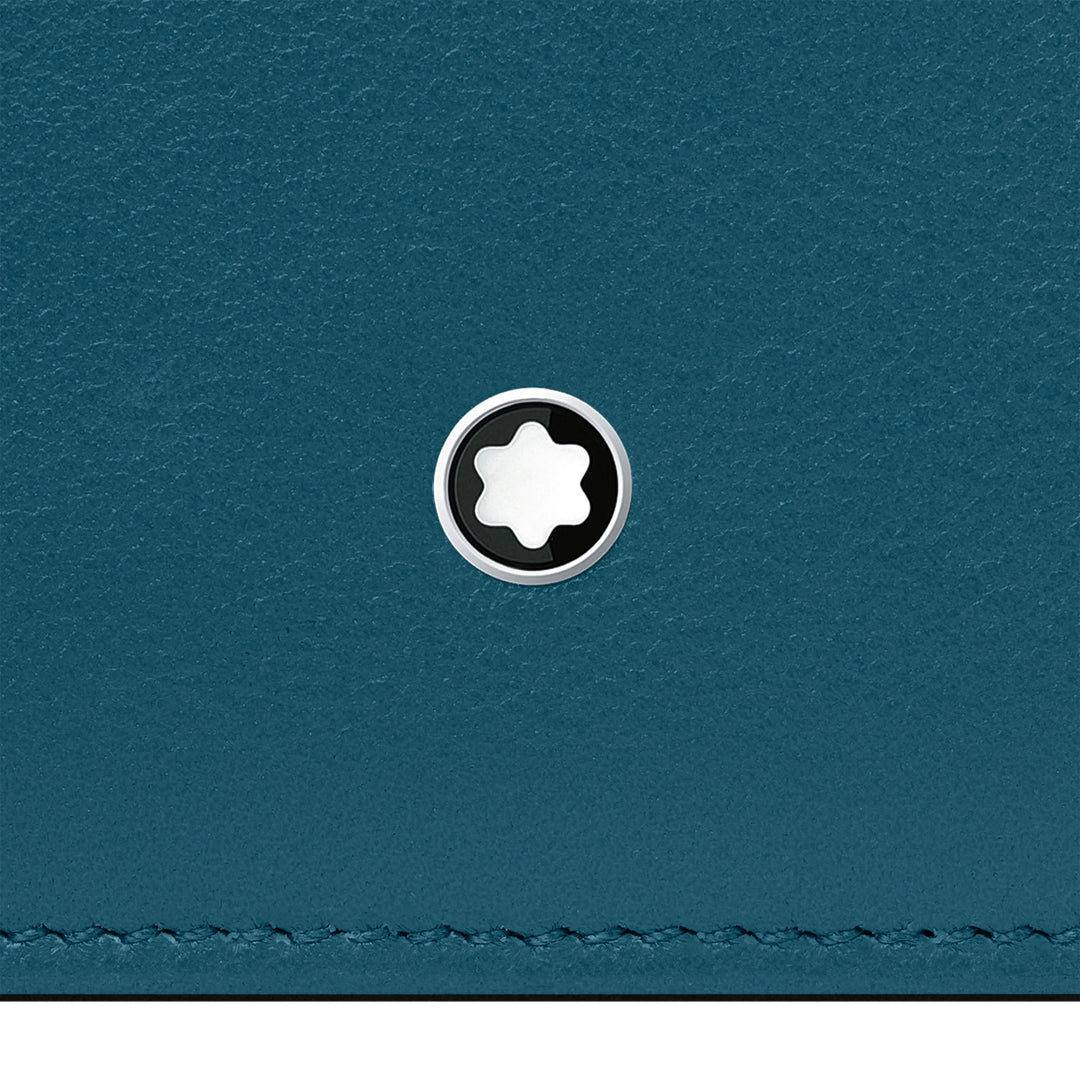 حامل جواز سفر مون بلان مجموعة مايسترستوك باللون الأزرق المخضر الناعم 131263