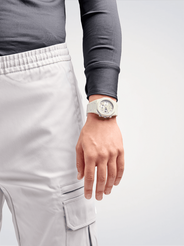 D1 Milano Fossil Grey Polychrono 40,5 mm D1-PHBJ08