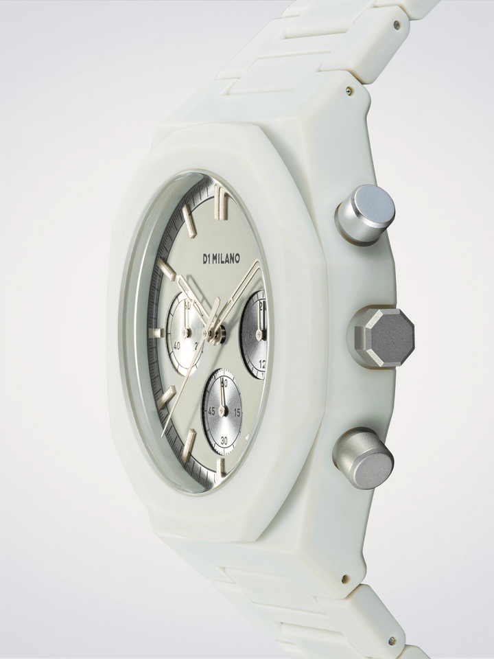 D1 Milano Fossil Grey Polychrono 40,5 mm D1-PHBJ08