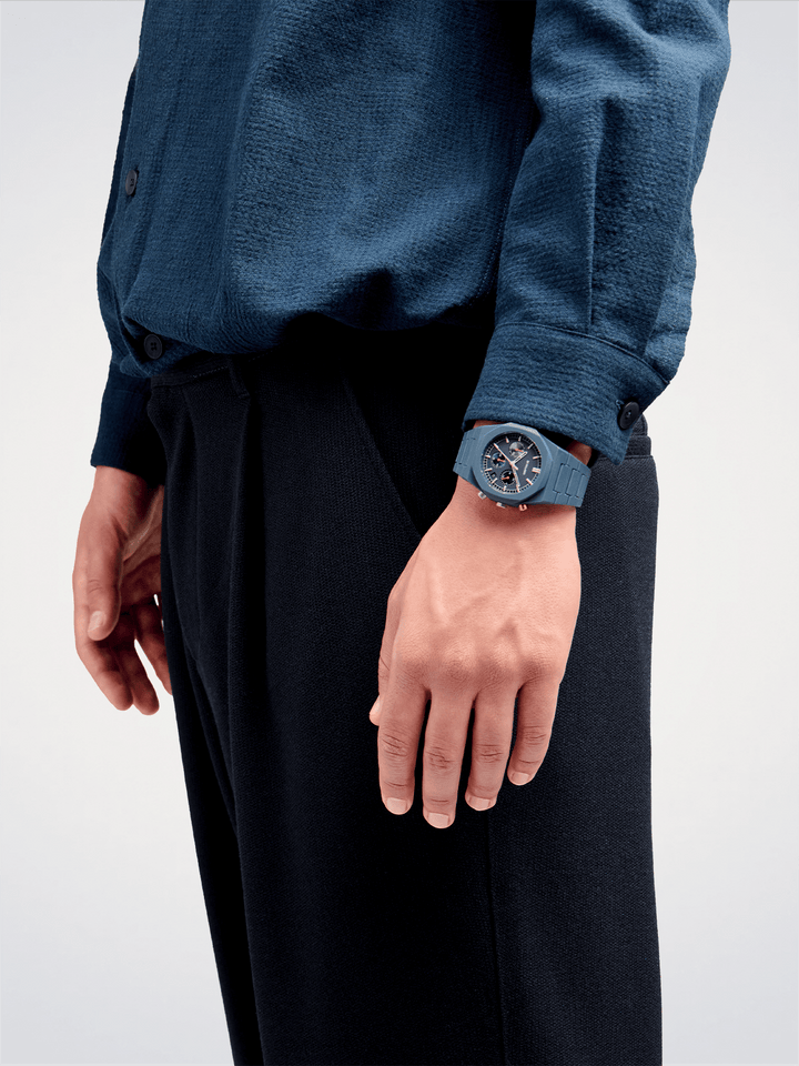 D1 Milano Neptunusblauw Polychrono 40,5 mm D1-PHBJ09