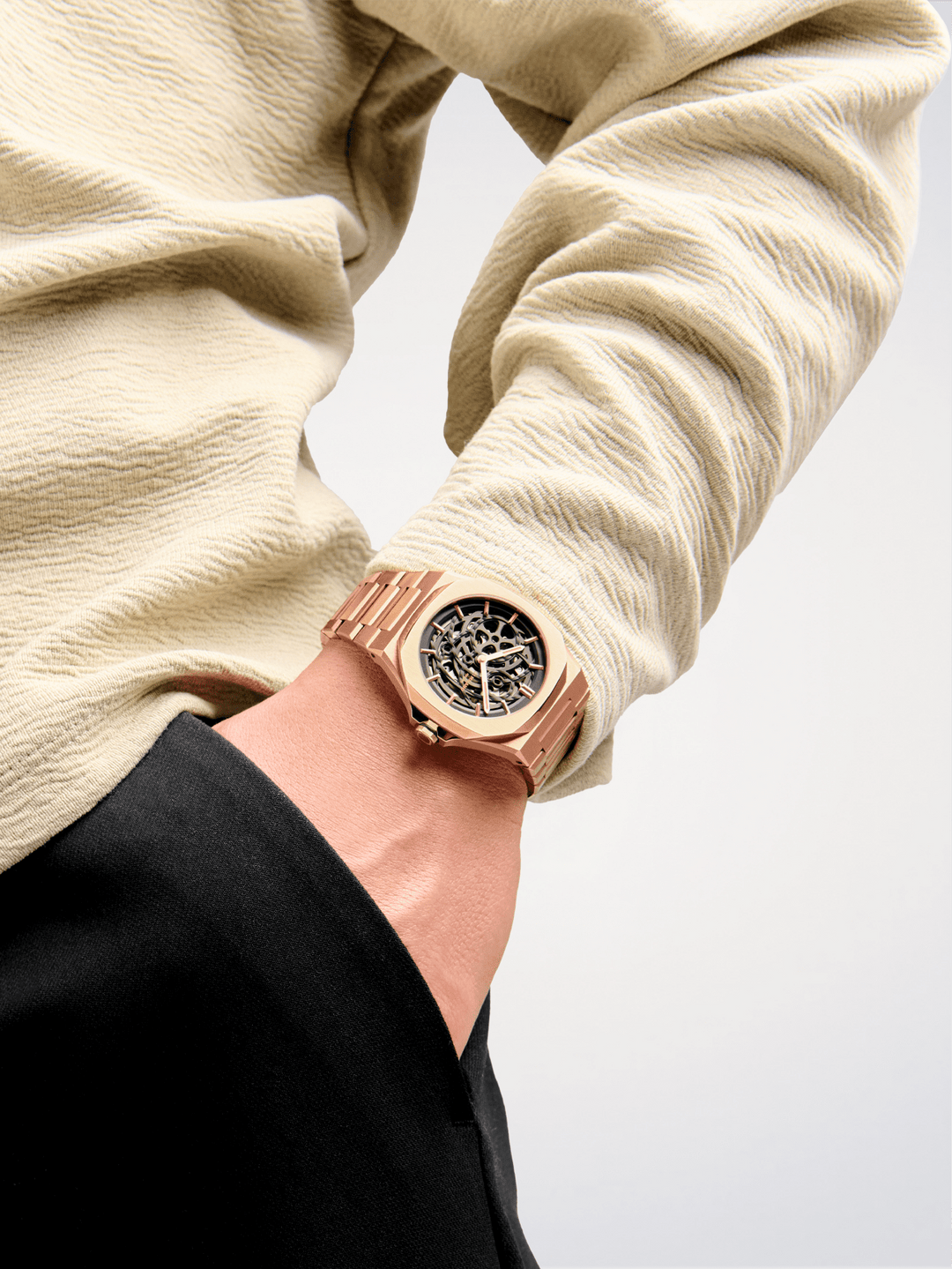 D1 Milano Rose Gold Skelett 41,5 mm D1-SKBJ12