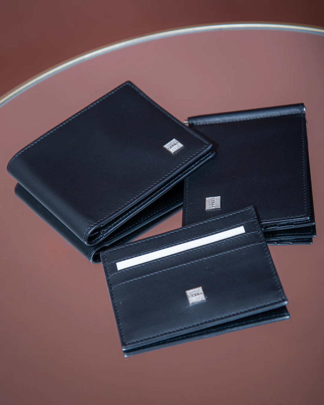 Gerba Euro-Halter aus vollnarbigem Kalbsleder und Gerba-Logo in GB002 SCHWARZ-Silber