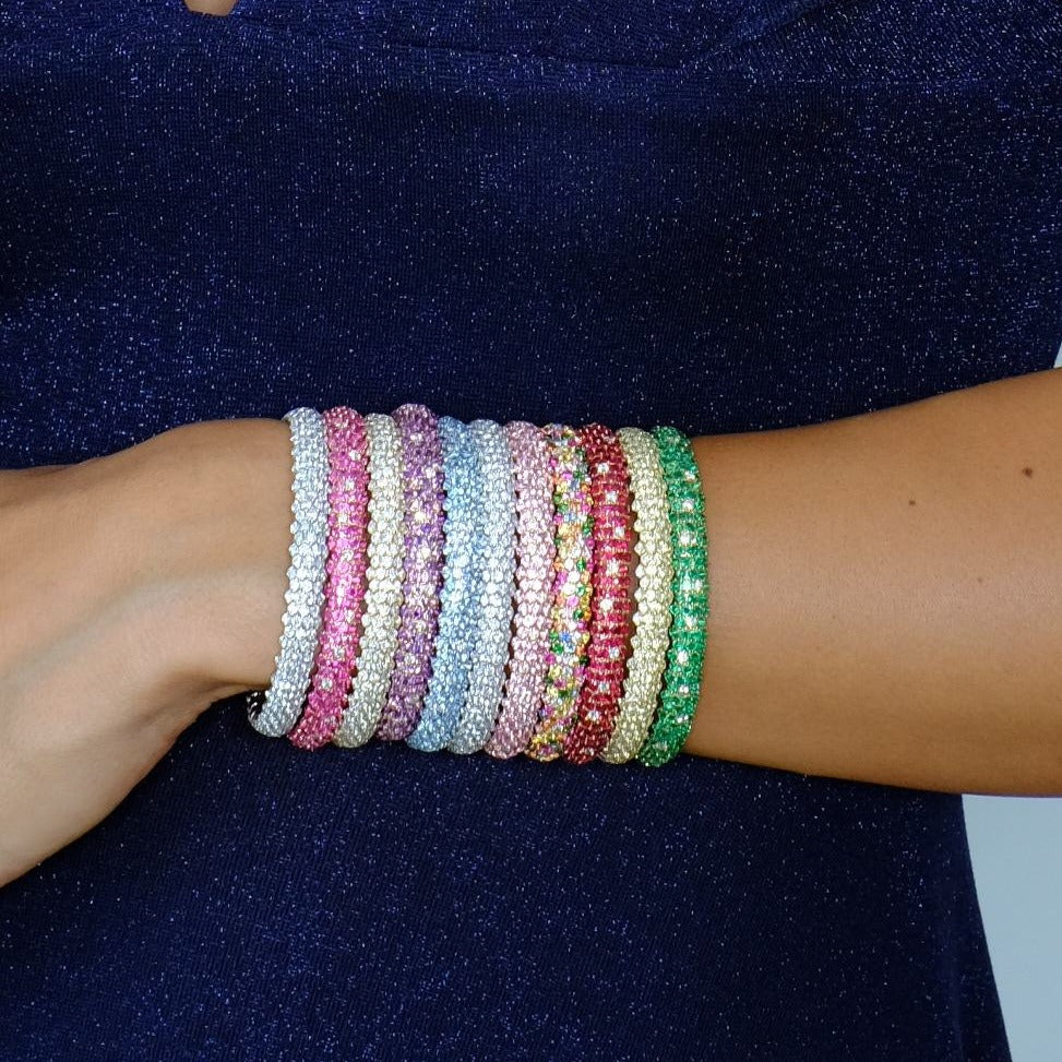 Zydo rose gold amethyst domed elastic bracelet 60862