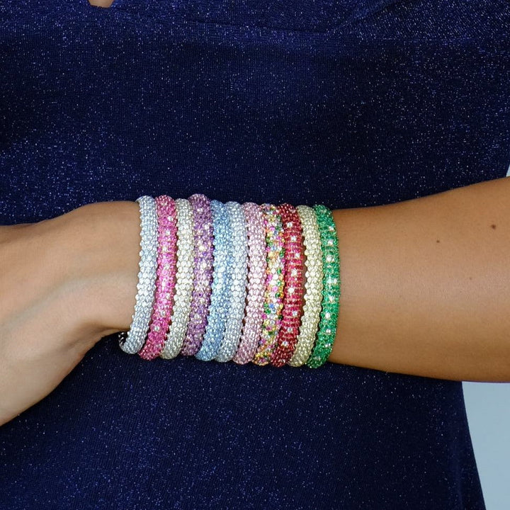 Zydo rose gold amethyst domed elastic bracelet 60862