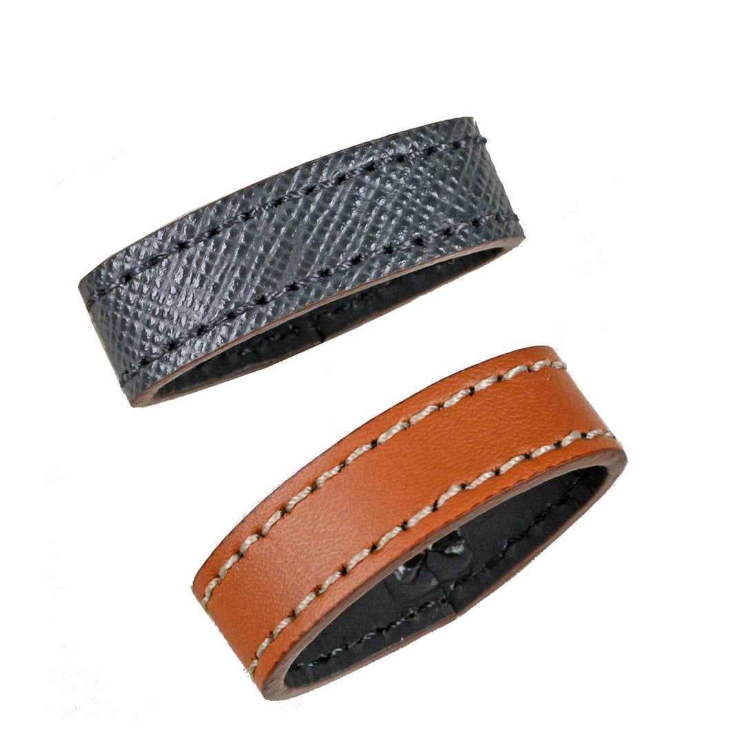 Cinturón Montblanc 35 mm con hebilla rectangular de piel marrón/gris reversible tamaño ajustable 131164