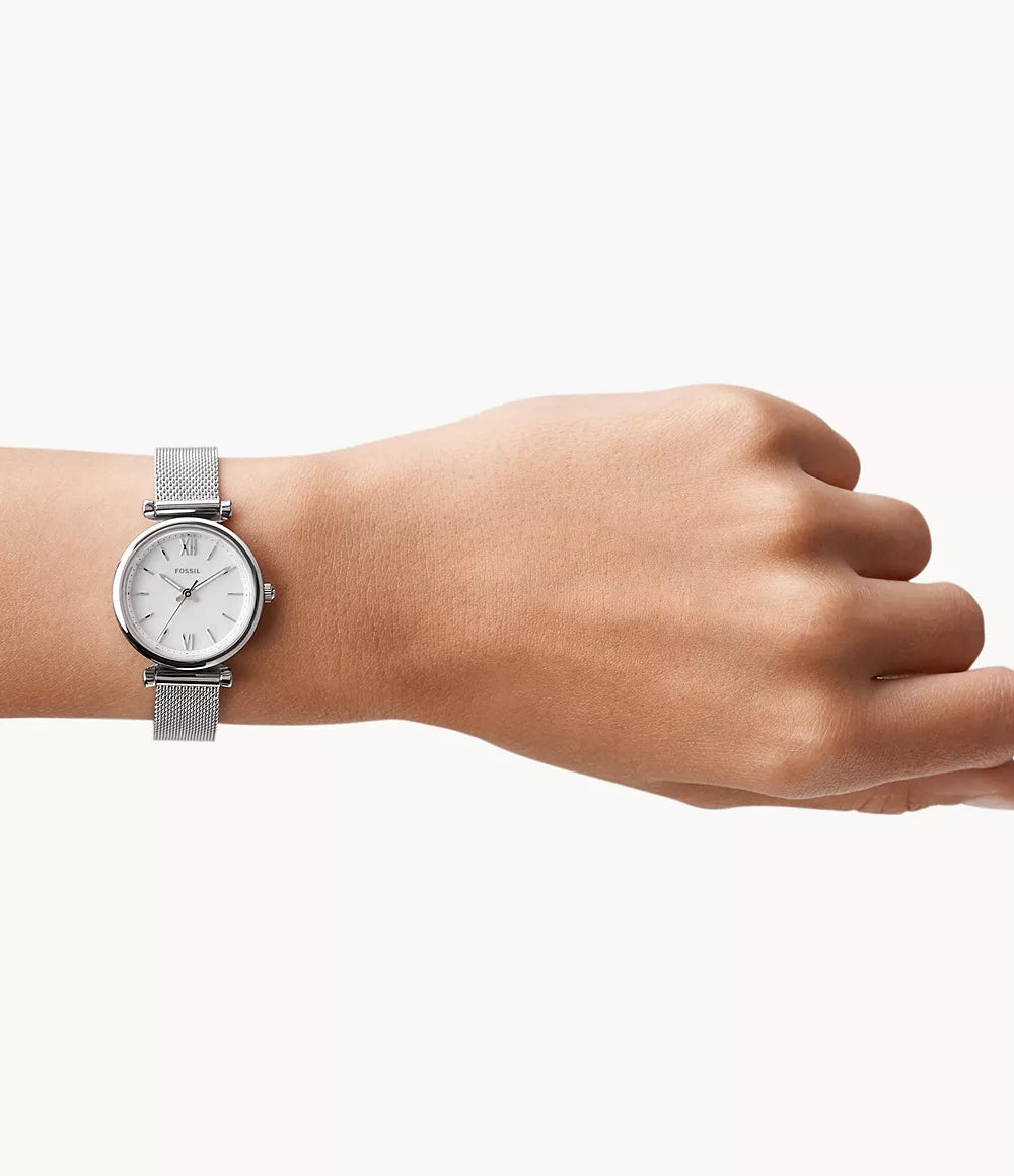 Fossil Uhr Carlie Mini Mini 28mm Perlmutt Quarz Stahl ES4432