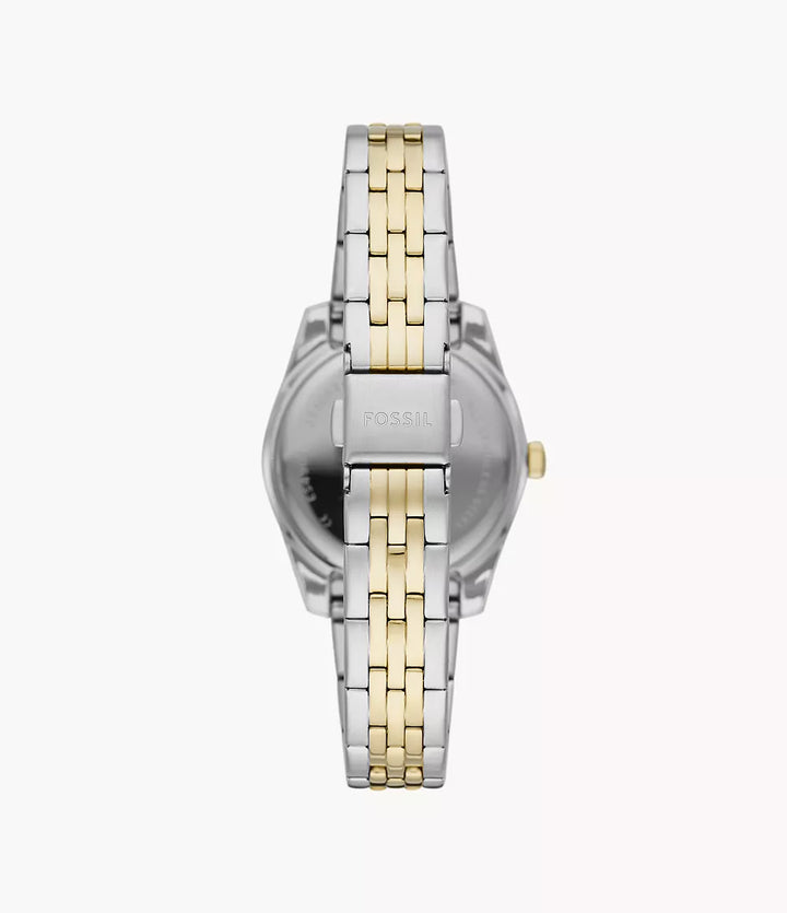 Fossile Uhr Scarlette 33 mm Champagner Quarzstahl PVD-Finish Gelbgold ES4949