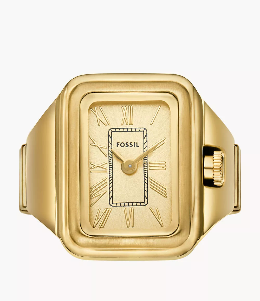 ساعة فوسيل راكيل الدائرية 14 ملم ذهبي كوارتز ستيل طلاء ذهبي PVD ES5343