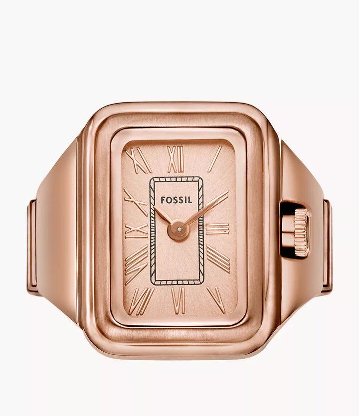 Fosilní hodiny Raquel Ring 14mm růžový zlatý křemenná povrchová úprava PVD Gold Rose ES5345