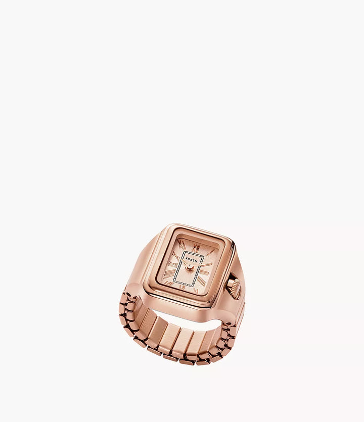 Fosssil relógio anel Raquel 14mm ouro rosa acabamento de quartzo aço PVD ouro rosa ES5345