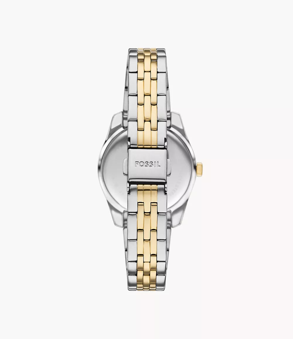 Fossile Scarlette-Uhr, 33 mm, grüner Quarzstahl, PVD-Finish, Gelbgold ES5388
