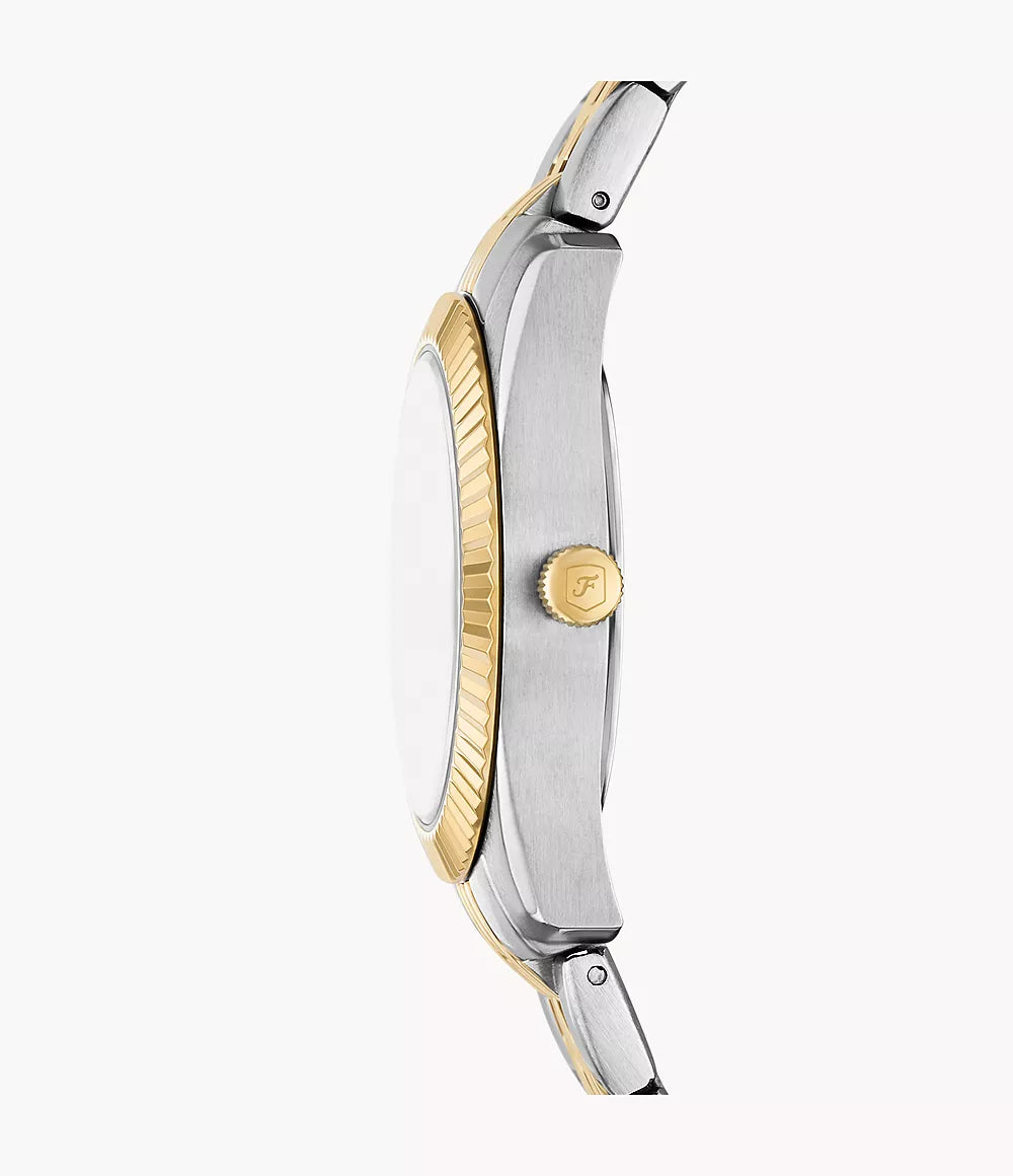 Fossile Scarlette-Uhr, 33 mm, grüner Quarzstahl, PVD-Finish, Gelbgold ES5388