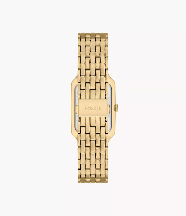 Fossile Uhr Raquel 23 mm grüner Quarzstahl Gelbgold PVD-Finish ES5452