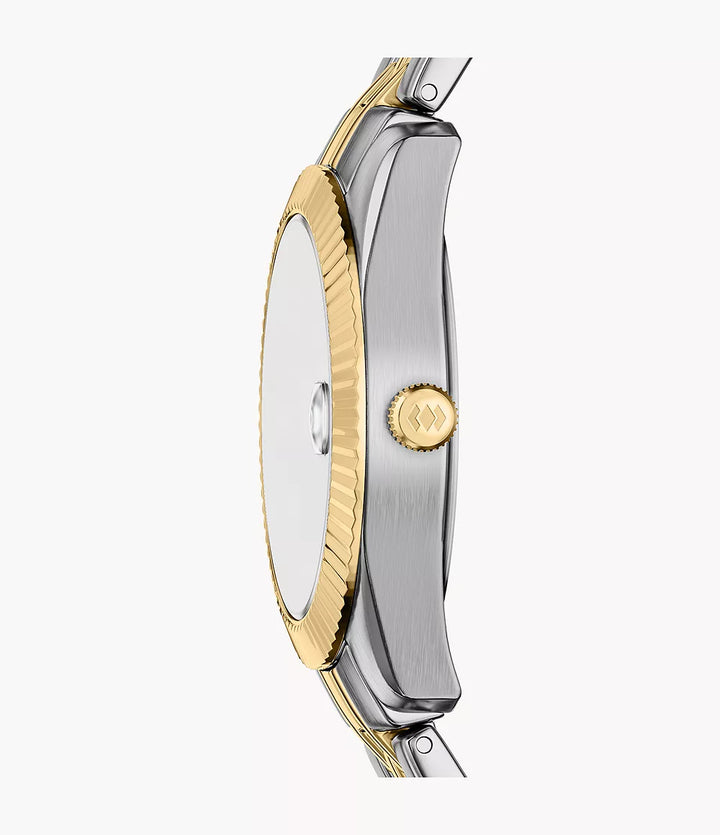 Fossile Uhr Scarlette 33 mm, burgunderroter Quarzstahl, PVD-Finish, Gelbgold ES5461