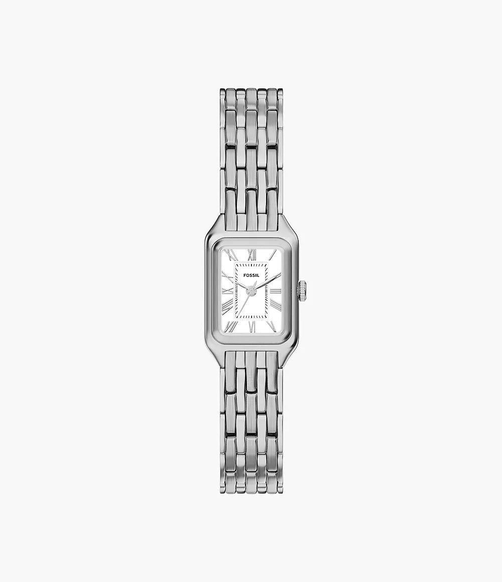 Απολιθωμένο ρολόι Raquel mini 18mm ασημί χαλαζιακό ατσάλι ES5469