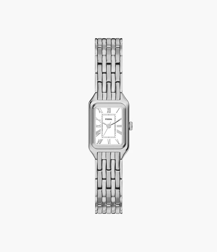 Απολιθωμένο ρολόι Raquel mini 18mm ασημί χαλαζιακό ατσάλι ES5469