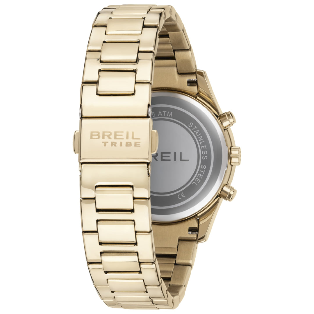 Breil watch c'est chic chrono 26mm white quartz steel finish pvd yellow gold ew0563