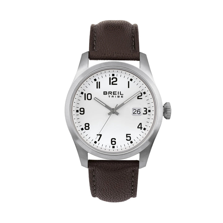 ساعة بريل الكلاسيكية الأناقة 42 ملم الكوارتز الأبيض الفولاذ EW0663
