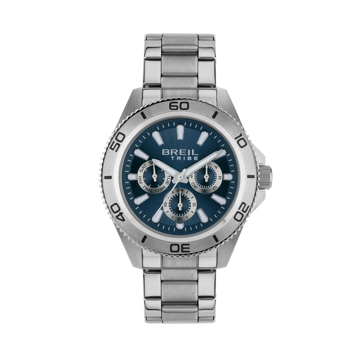 Breil Reloj Challenge 42 mm de acero de cuarzo azul EW0710