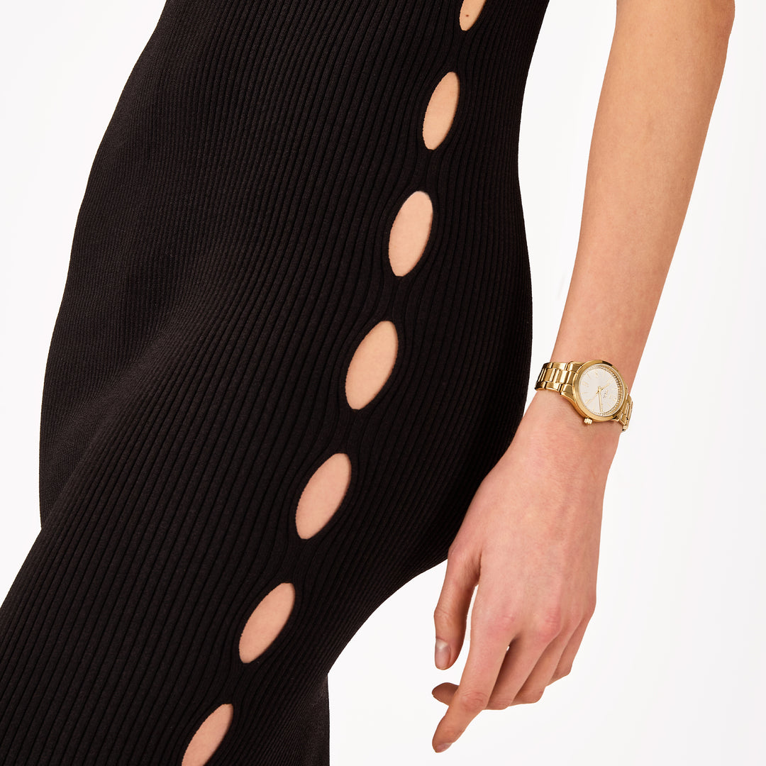 Breil watch abbly 32mm white quartz steel finish pvd gold ew0754