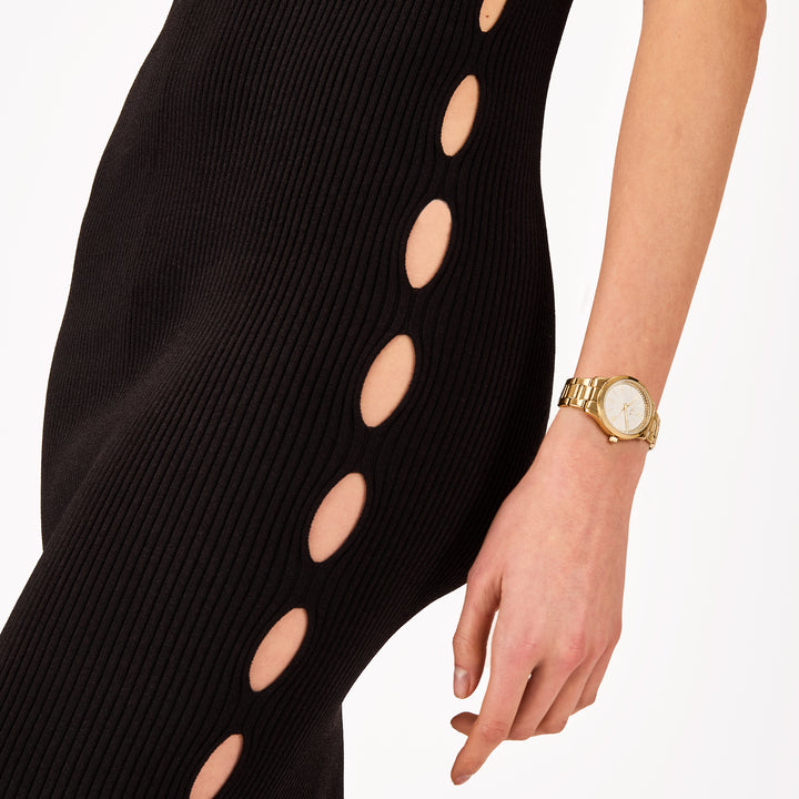 Breil watch abbly 32mm white quartz steel finish pvd gold ew0754