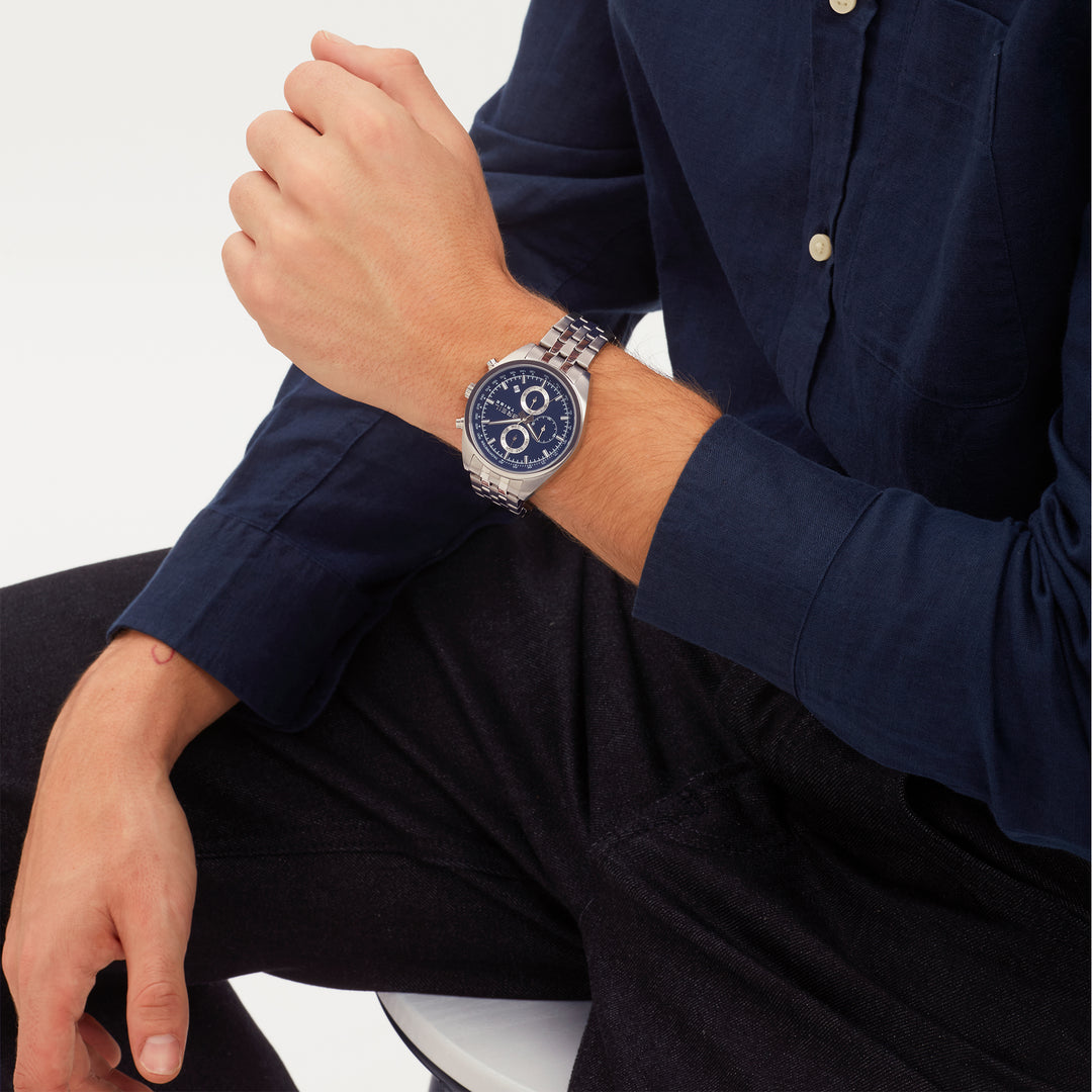 Breil watch sky volt chrono 42mm blue quartz steel ew0775