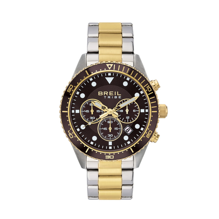 Breil Watch Sail Chrono 42mm Marrone Quartz Steel Pvd finishes yellow gold EW0794