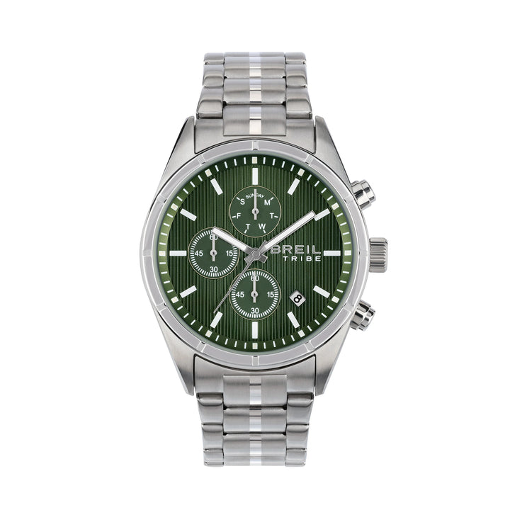 Breil clock captain chrono 42mm green quartz steel ew0796