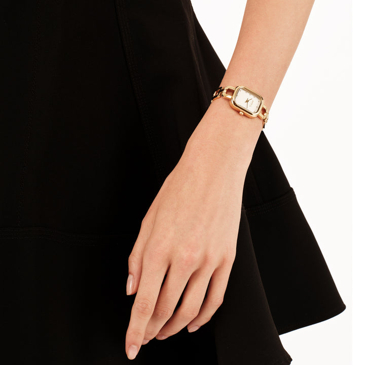 Breil watch bon ton 28mm white quartz steel finish pvd yellow gold ew0813