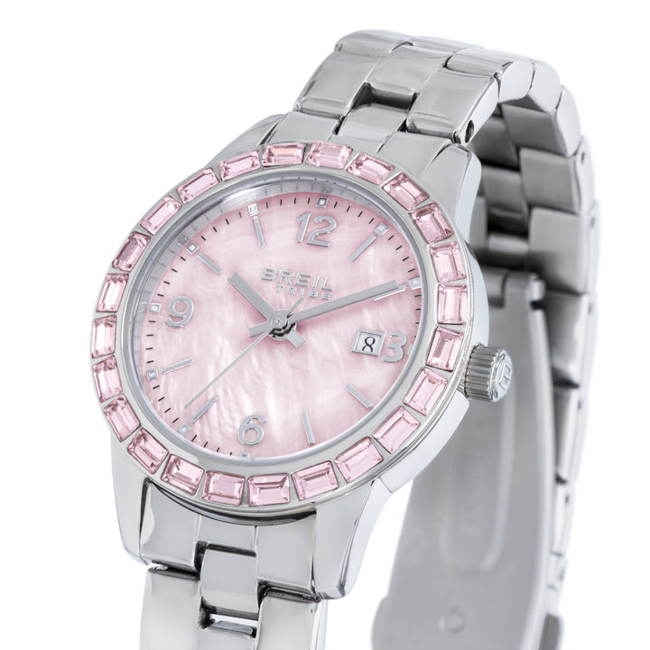 Ceas Breil Glow And Go de 30 mm din oțel cuarț sidef EW0824
