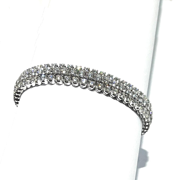 Triple gold tennis bracelet 18kt diamonds FCBT02890