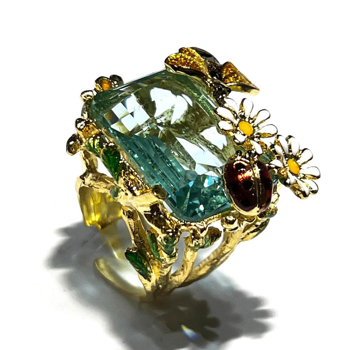 Federica Rossi ring Ape Margherite krystallbronse PVD finish 18 karat gull FR.AN.24