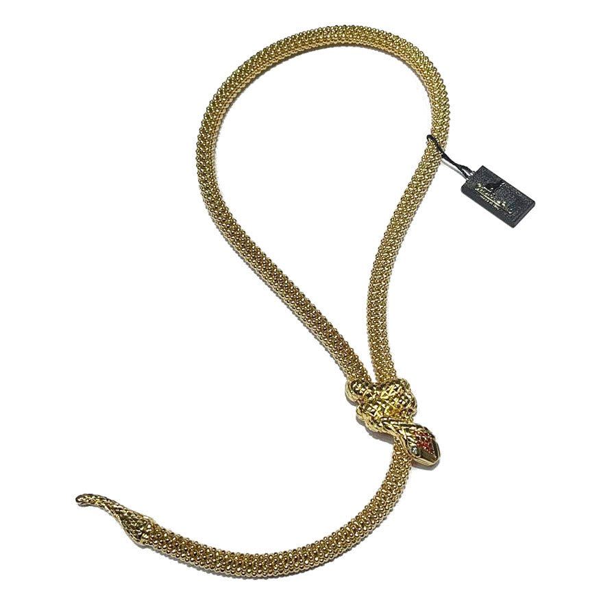 عقد Federica Rossi Snakes mondogas من البرونز على شكل ثعبان مطلي بتقنية PVD ذهب أصفر عيار 18 قيراط FR.CO.02
