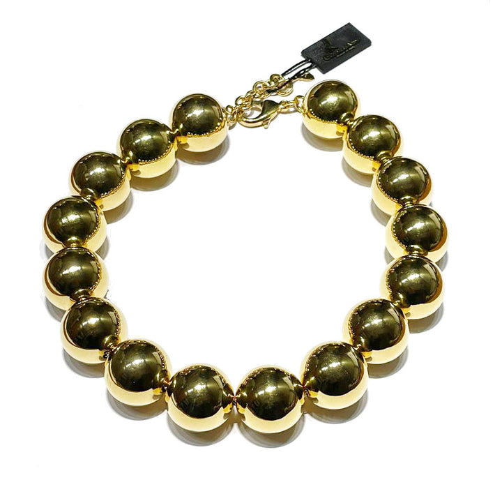 Federica Rossi Necklace Round Neck Bon Bon Balls Plated 18kt Yellow Gold FR.CO.08
