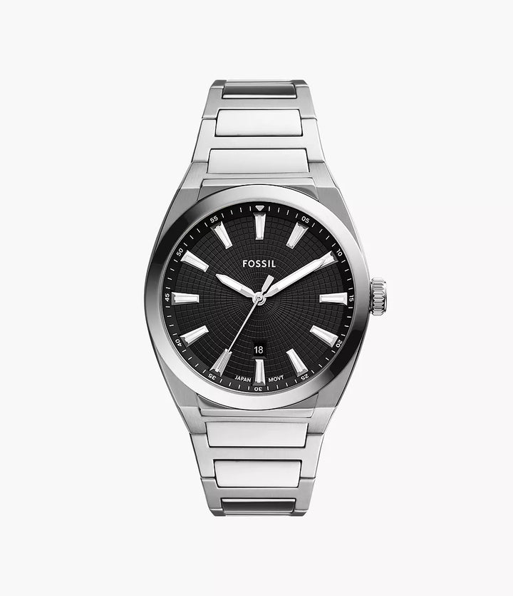 Fossil Everett klocka 42mm svart kvartsstål FS5821