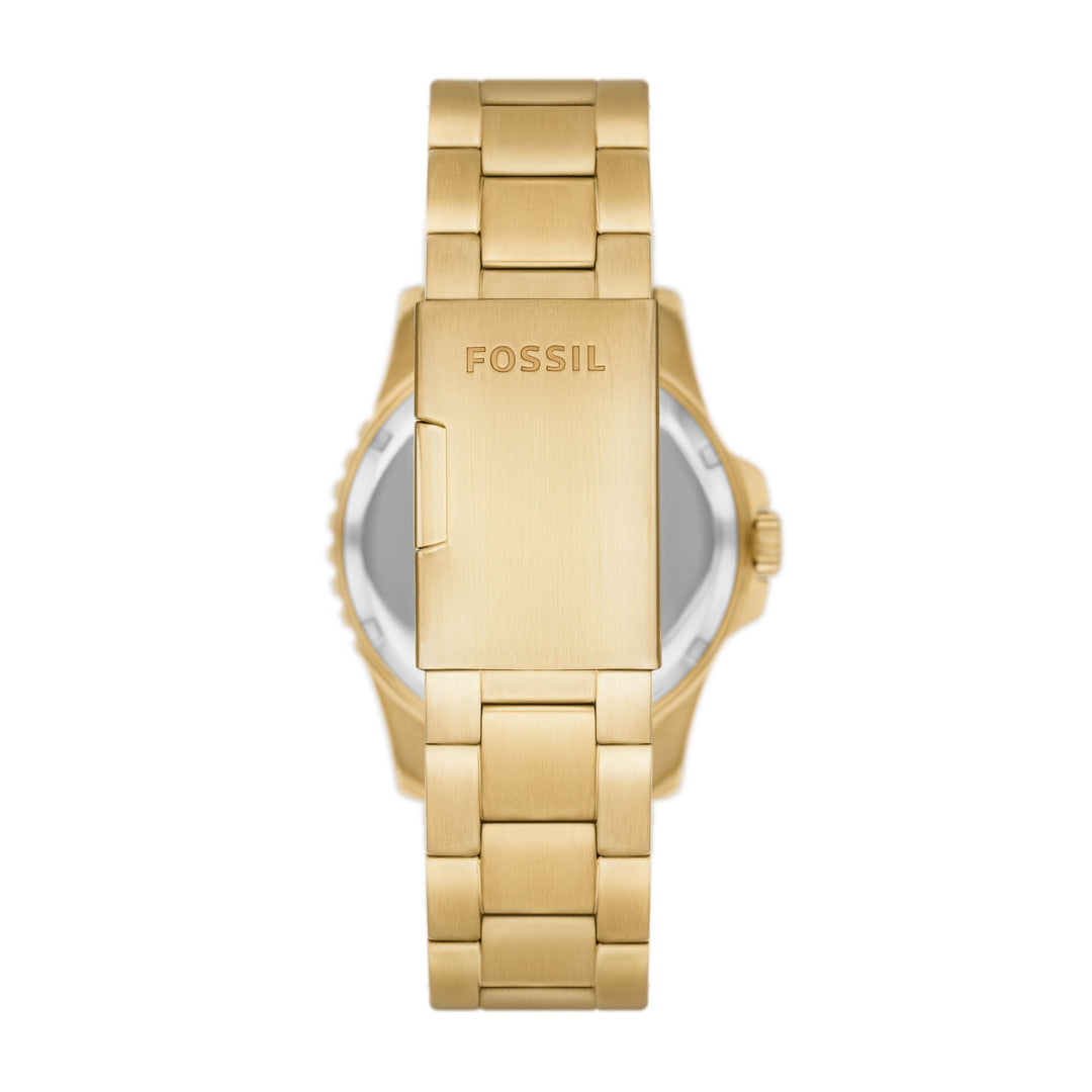 Fossiel fossiel blauwblauw horloge met goud -gekleurde gouden staal dario en armband FS5950