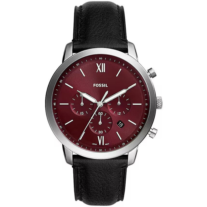 化石中性手錶44mm Bordeaux Quartz鋼FS6016