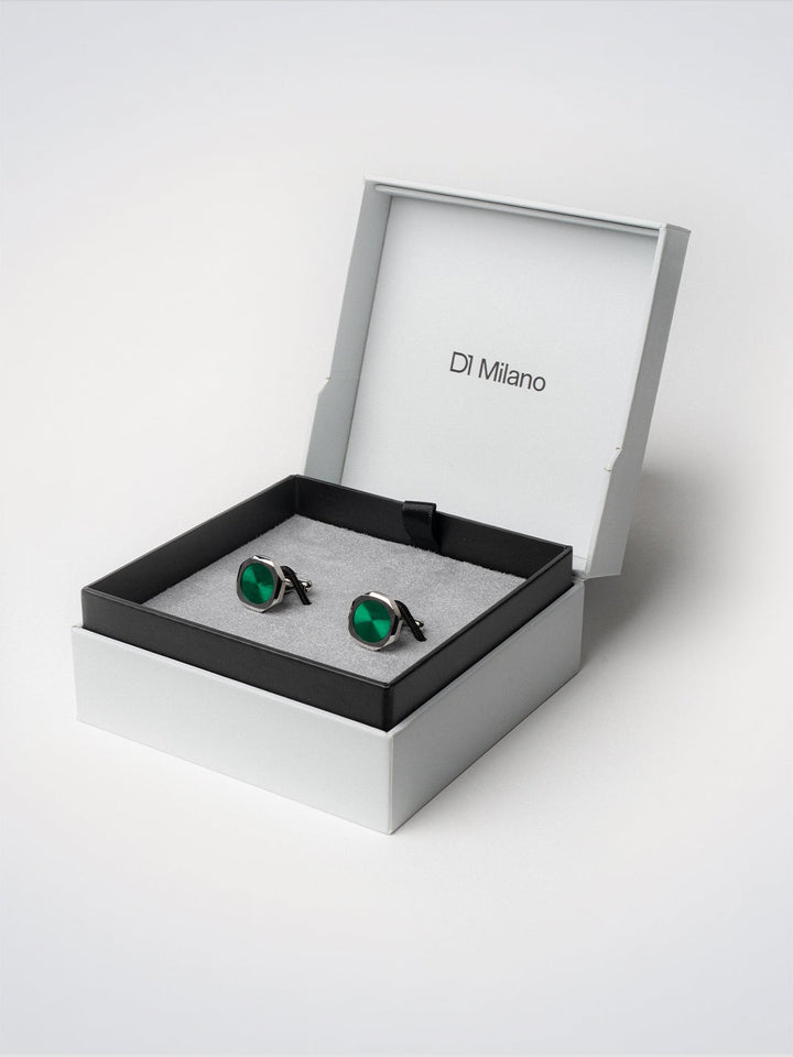 Abotoaduras octogonais D1 Milano Verde D1-JWCLSU02