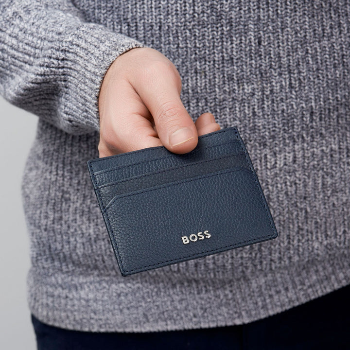 Porta-cartões Hugo Boss Classic Grained Navy HLC416N
